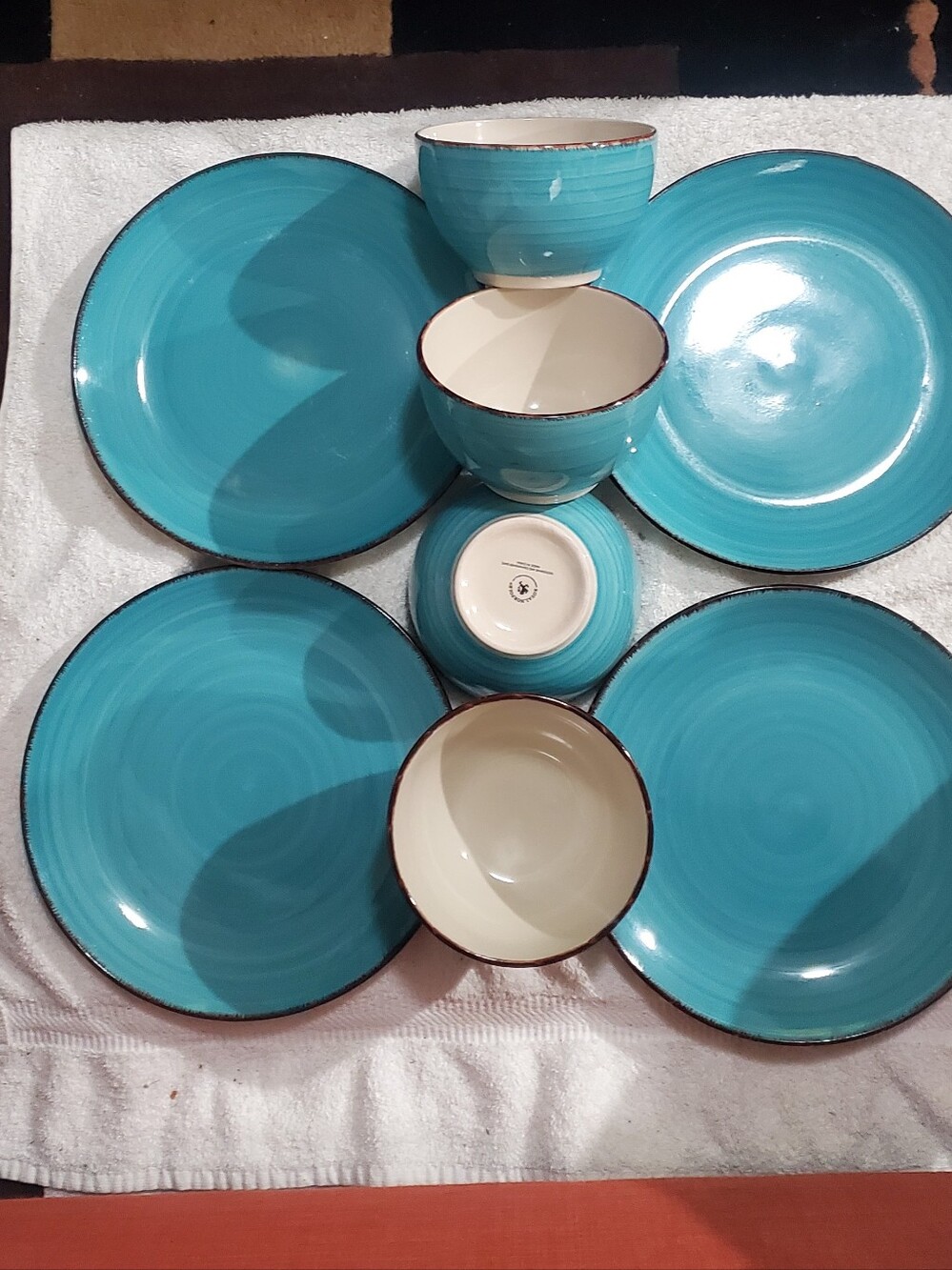 Royal Norfolk Turquoise Stoneware Dinnerware Set